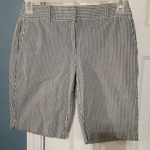 Ann Taylor Black and White Striped High Waist Shorts
